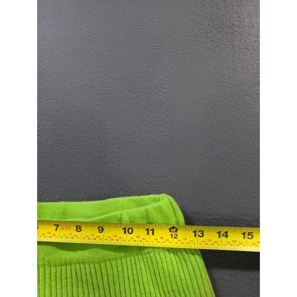Nap 100% cashmere Ribbed Lounge Pants Lime Y2K Green Medium A011008 - Picture 6 of 12